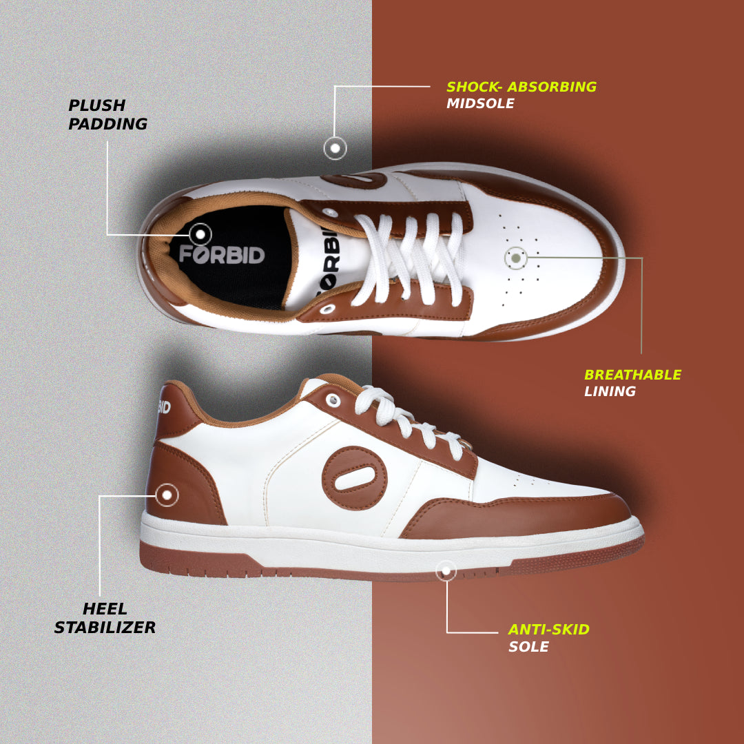 Forbid Earth Element | Brown And White Sneaker
