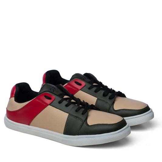 Forbid Land Eclipse: Red, Olive and Beige Sneaker