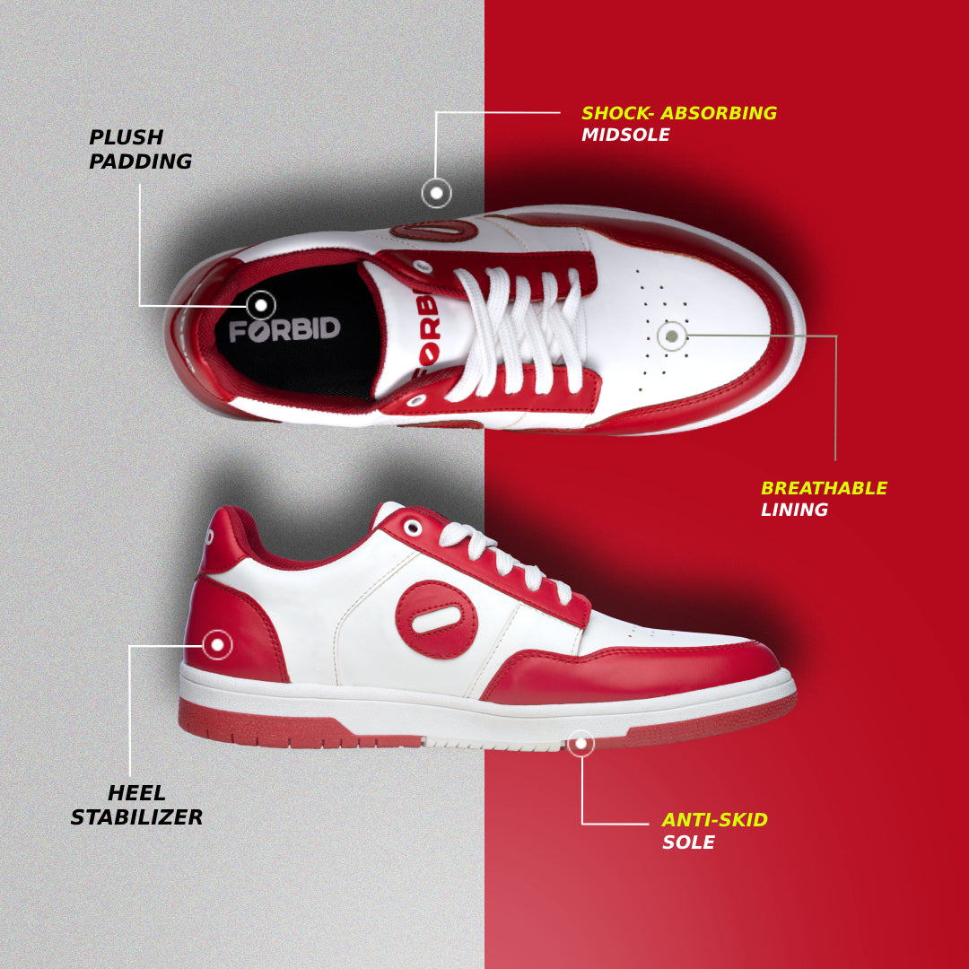 Forbid Fire Element | Red and White Sneaker