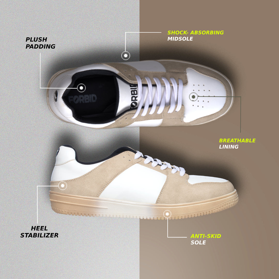 Faded Forbid Beige and White Sneaker
