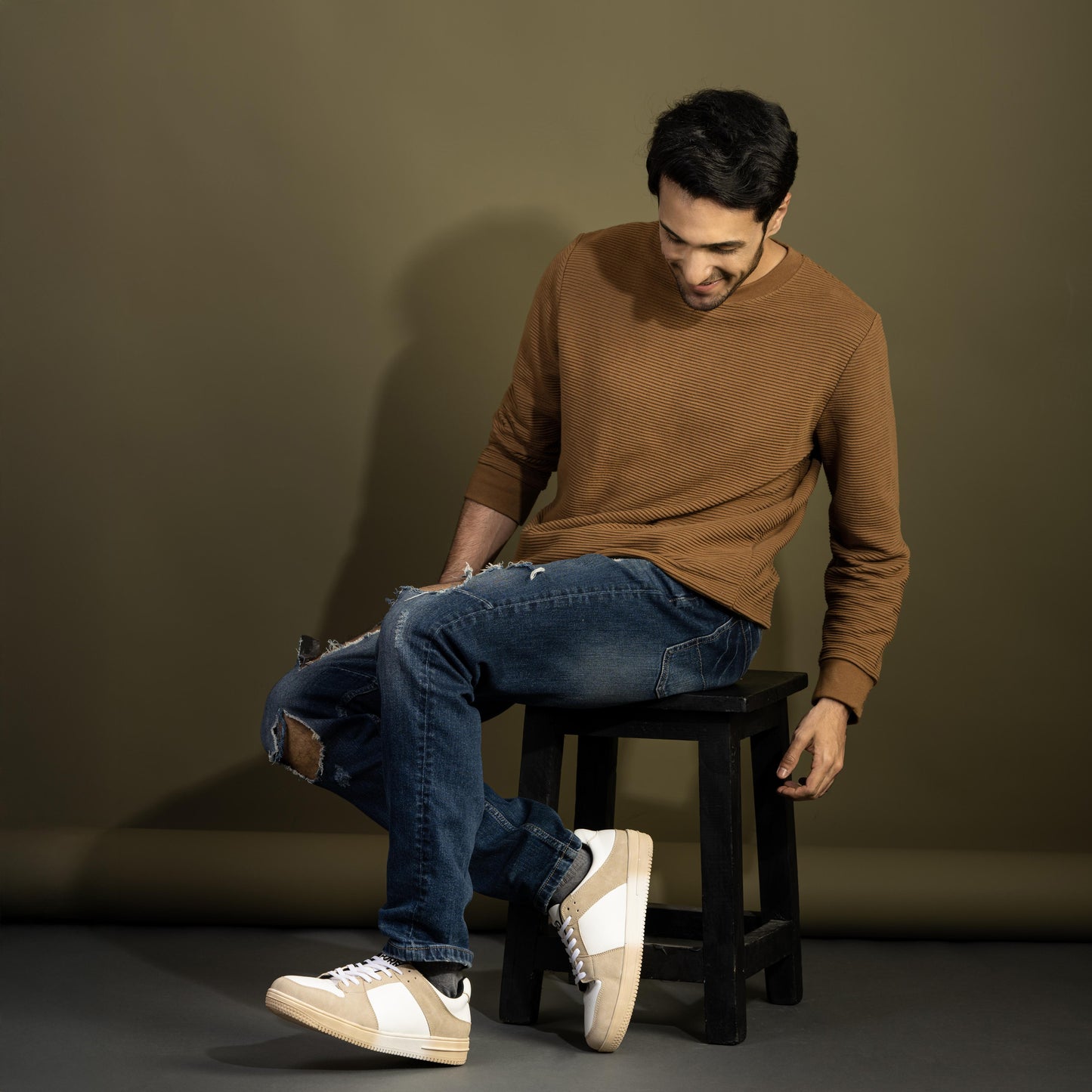 Faded Forbid Beige and White Sneaker